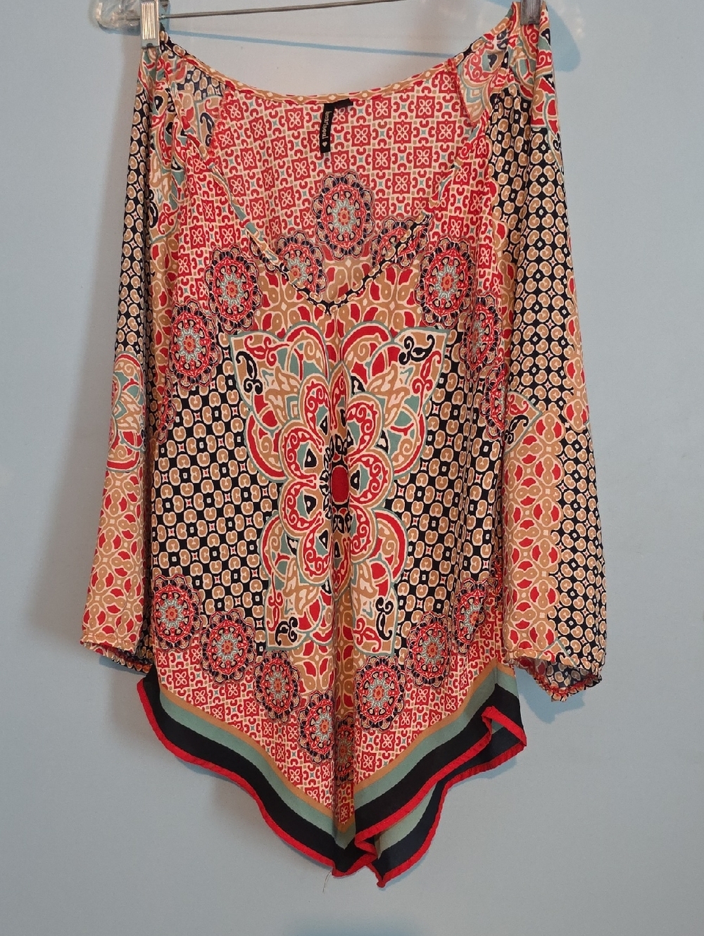 HeartSoul Coral, Navy & Cream Boho Tunic